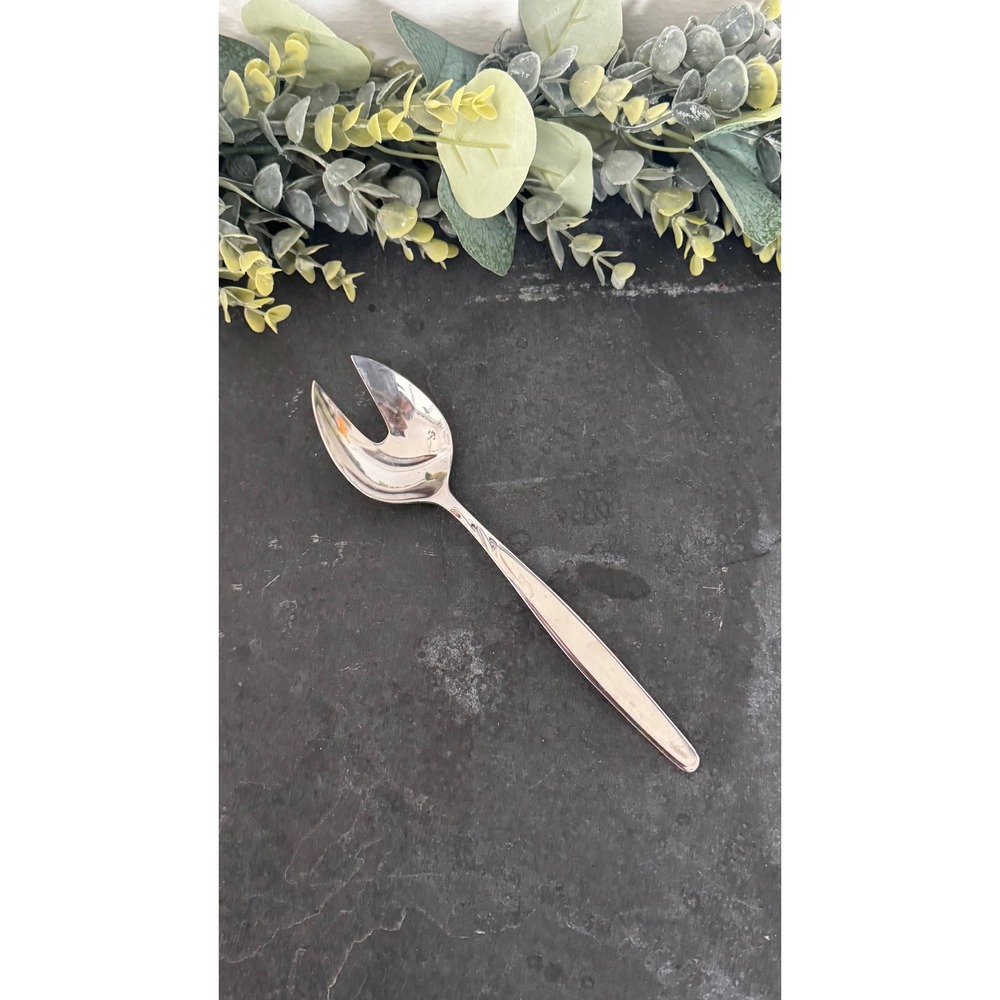 WMF Cromagan Salad Serving Fork Stainless mid century modern round tine